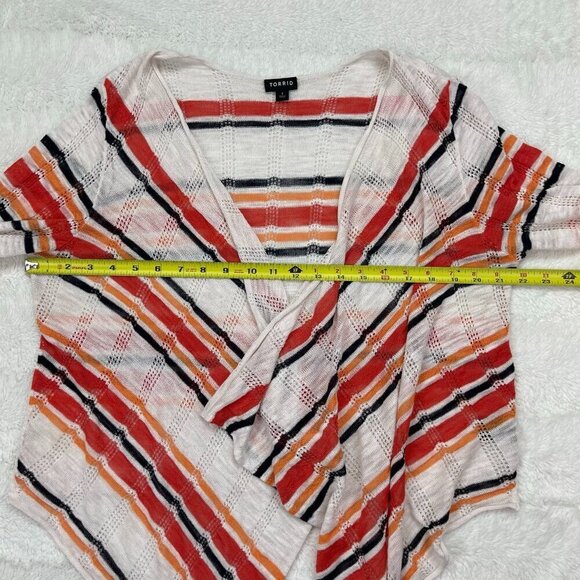 Torrid Striped Cardigan Sweater 1 1X Lightweight Long Sleeve - Picture 6 of 8